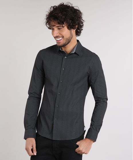 Camisa-Masculina-Super-Slim-Estampada-Manga-Longa-Preta-9050306-Preto_1