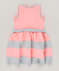 Vestido-Infantil-com-Laco-Sem-Manga-Decote-Redondo-em-Algodao---Sustentavel-Rosa-9236121-Rosa_2