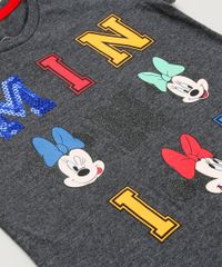 Blusa-Infantil-Minnie-com-Paete-Manga-Curta-Decote-Redondo-em-Algodao---Sustentavel-Cinza-Mescla-Escuro-9230156-Cinza_Mescla_Escuro_3