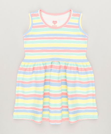 Vestido-Infantil-Listrado-Sem-Manga-Decote-Redondo-em-Algodao---Sustentavel-Amarelo-9235607-Amarelo_1 Vestido-Infantil-Listrado-Sem-Manga-Decote-Redondo-em-Algodao---Sustentavel-Amarelo-9235607-Amarelo_1