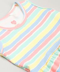 Vestido-Infantil-Listrado-Sem-Manga-Decote-Redondo-em-Algodao---Sustentavel-Amarelo-9235607-Amarelo_4