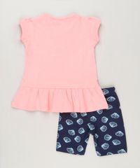 Conjunto-Infantil-de-Blusa-Estampada-de-Sereia-com-Babado-Manga-Curta-Rosa---Bermuda-Estampada-em-Algodao---Sustentavel-Azul-Marinho-9235610-Azul_Marinho_2