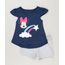 Conjunto-Infantil-de-Blusa-Minnie-Manga-Curta-Azul-Marinho---Short-em-Moletom-Cinza-Mescla-9230520-Cinza_Mescla_1
