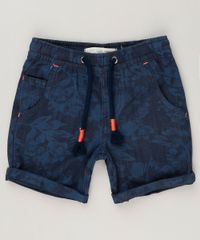 Bermuda-Infantil-Estampada-Floral-com-Bolsos-Azul-Marinho-9235705-Azul_Marinho_1