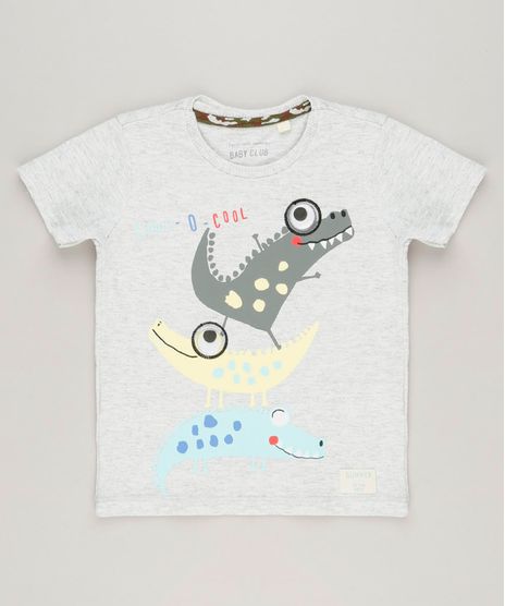 Camiseta-Infantil-com-Estampa-Interativa-de-Dinossauros-Manga-Curta-Gola-Careca-Cinza-Mescla-Claro-9225889-Cinza_Mescla_Claro_1