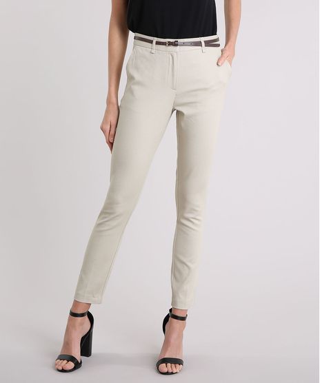 Calca-Feminina-Skinny-em-Piquet-com-Cinto-Kaki-8654154-Kaki_1