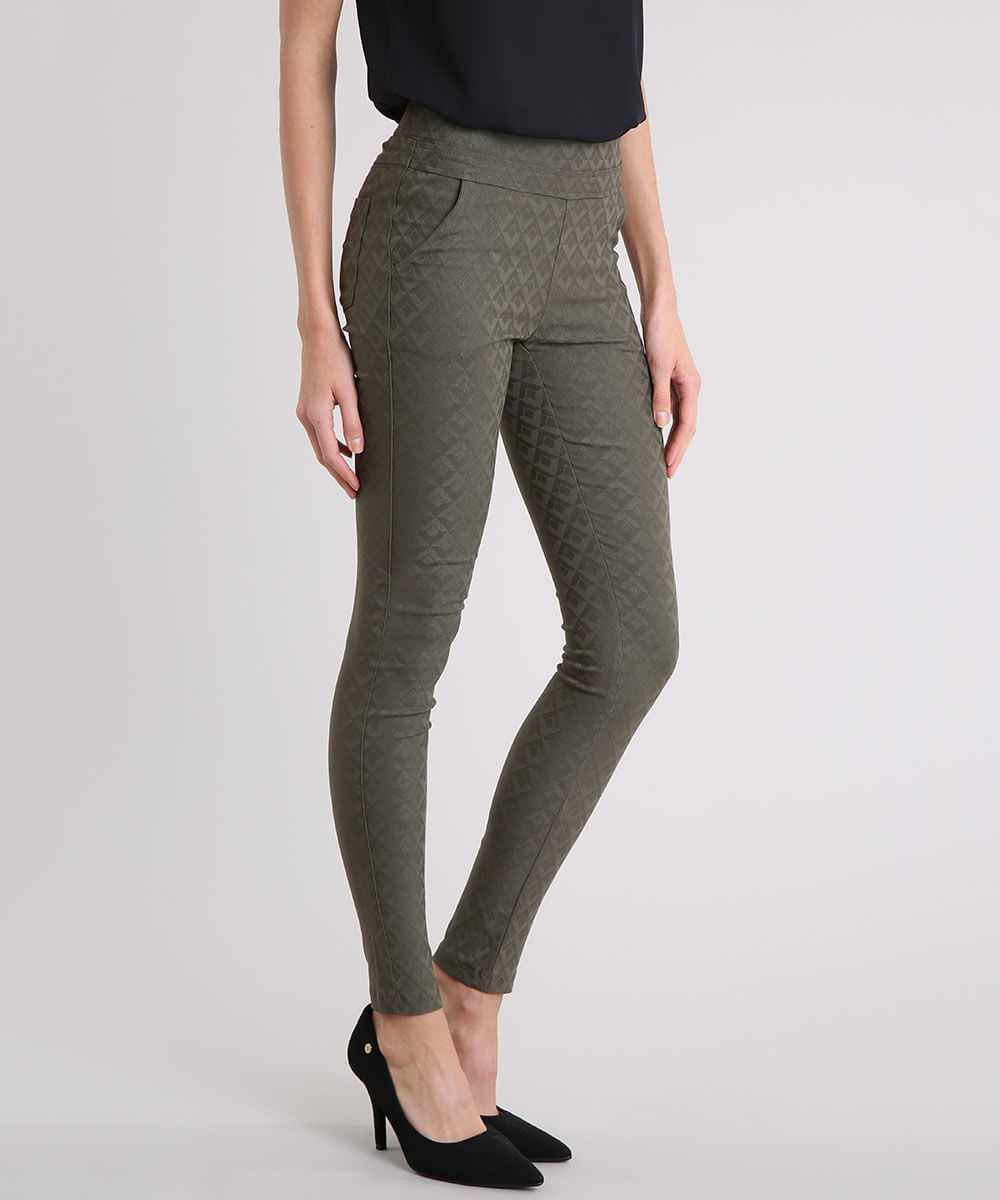 calça jacquard feminina