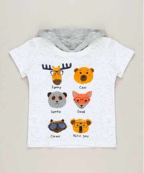 Camiseta-Infantil-com-Estampa-Interativa-de-Bichos-Manga-Curta-com-Capuz-Off-White-9140284-Off_White_1