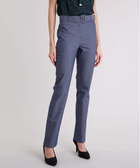 Calca-Jeans-Feminina-Reta-com-Cinto-Azul-Escuro-9089370-Azul_Escuro_1