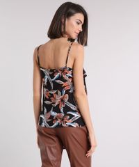 Regata-Feminina-Estampada-Floral-com-Babado-Alcas-Finas-Decote-Redondo-Preto-9111690-Preto_2