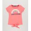 Camiseta-Infantil--Unicorns--com-Paetes-e-No-Manga-Curta-Decote-Redondo-em-Algodao---Sustentavel-Coral-9245400-Coral_1