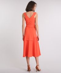 Vestido-Feminino-Midi-com-Cinto-Decote-V-Laranja-9087177-Laranja_2