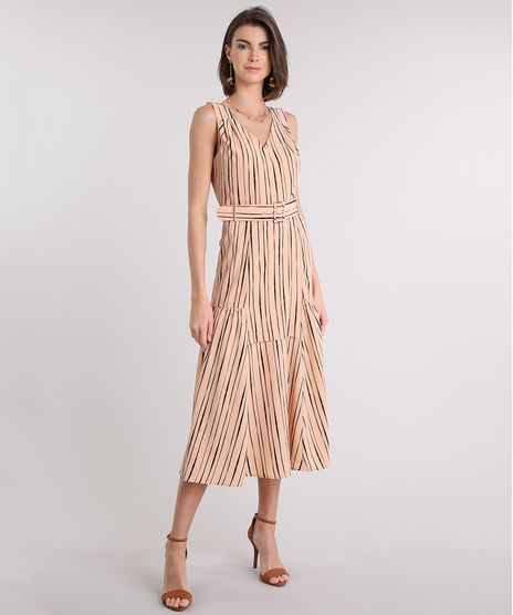 Vestido-Feminino-Midi-Listrado-com-Cinto-Decote-V-Rose-9087176-Rose_1