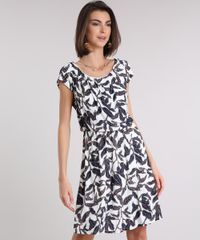 Vestido-Feminino-Estampado-de-Folhagem-Curto-Manga-Curta-Branco-9229948-Branco_1