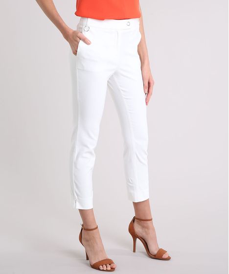 calça branca feminina alfaiataria