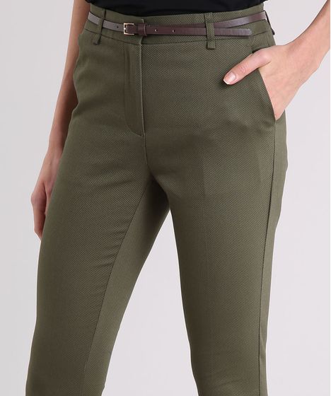 calça social verde militar