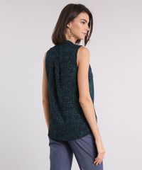 Regata-Feminina-Estampada-de-Folhagem-com-Gola-Laco-Verde-9109061-Verde_2