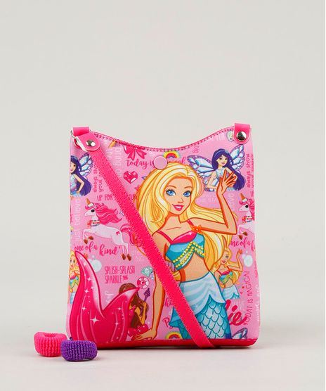 Bolsa-Infantil-Estampada-Barbie---Elasticos-de-Cabelo-Rosa-9126650-Rosa_1