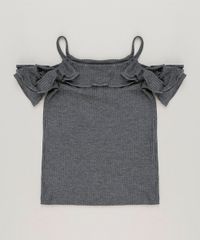 Blusa-Infantil-Canelada-Open-Shoulder-com-Babados-Manga-Curta-Decote-Redondo-Cinza-Mescla-Escuro-9222501-Cinza_Mescla_Escuro_1 Blusa-Infantil-Canelada-Open-Shoulder-com-Babados-Manga-Curta-Decote-Redondo-Cinza-Mescla-Escuro-9222501-Cinza_Mescla_Escuro_1