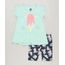 Conjunto-Infantil-de-Blusa-Estampada-de-Sorvete-com-Babado-Manga-Curta-Verde-Claro---Bermuda-Estampada-Floral-em-Algodao---Sustentavel-Azul-Marinho-9235609-Azul_Marinho_1