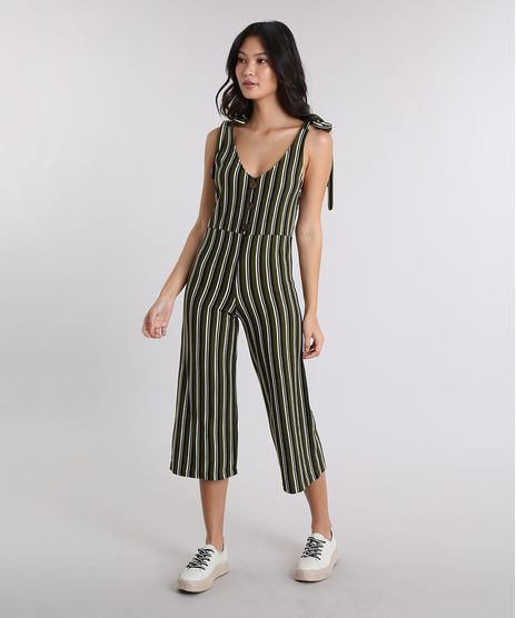 Macacao-Feminino-Pantacourt-Listrado-com-Lacos-Verde-Militar-9274490-Verde_Militar_1