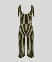 Macacao-Feminino-Pantacourt-Listrado-com-Lacos-Verde-Militar-9274490-Verde_Militar_2