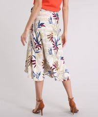 Saia-Feminina-Midi-Transpassada-Estampada-de-Folhagem-Bege-9218637-Bege_2