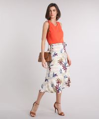 Saia-Feminina-Midi-Transpassada-Estampada-de-Folhagem-Bege-9218637-Bege_3