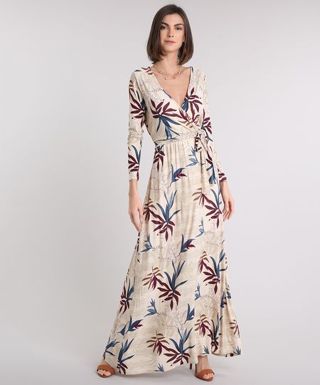 Vestido-Longo-Feminino-Estampado-de-Folhagem-Manga-Longa-Bege-9224551-Bege_1 Vestido-Longo-Feminino-Estampado-de-Folhagem-Manga-Longa-Bege-9224551-Bege_1