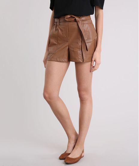 Short-Feminino-Clochard-com-Bolsos-e-Faixa-Caramelo-9086196-Caramelo_1