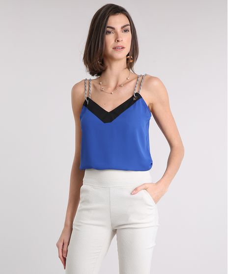 Regata-Feminina-com-Ilhos-e-Alca-Fina-Decote-V-Azul-Royal-9086752-Azul_Royal_1