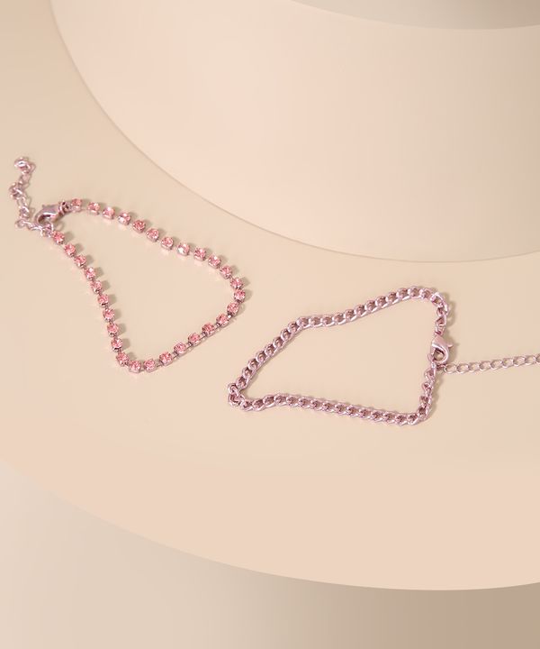 Kit de 2 Pulseiras Femininas Multicor Único