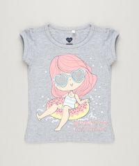 Blusa-Infantil--Swimming--com-Glitter-Manga-Curta-Decote-Redondo-em-Algodao---Sustentavel-Cinza-Mescla-9220806-Cinza_Mescla_1