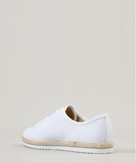 tênis feminino beira rio com corda branco