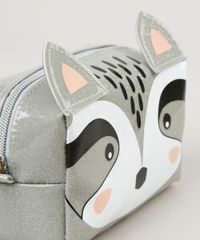 Necessaire-Feminina-Guaxinim-em-Glitter-com-Orelhinha-Cinza-9236894-Cinza_3