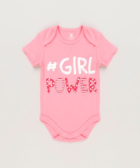 Body-Infantil--Girl-Power--Manga-Curta-com-Decote-Redondo-em-Algodao---Sustentavel-Rosa-8930723-Rosa_1