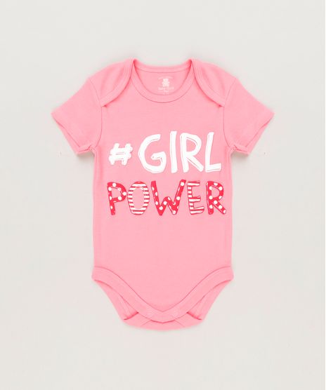 Body-Infantil--Girl-Power--Manga-Curta-com-Decote-Redondo-em-Algodao---Sustentavel-Rosa-8930723-Rosa_1