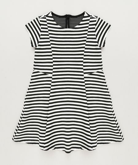 Vestido-Infantil-Listrado-Evase-em-Jacquard-Manga-Curta-Decote-Redondo-Preto-9140687-Preto_1 Vestido-Infantil-Listrado-Evase-em-Jacquard-Manga-Curta-Decote-Redondo-Preto-9140687-Preto_1
