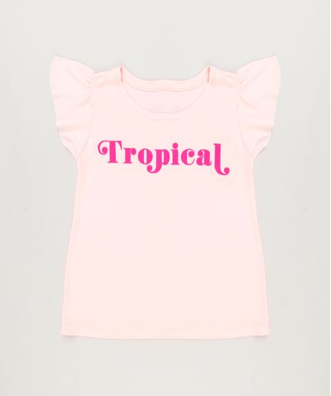 Blusa-Infantil--Tropical--com-Babado-Manga-Curta-Decote-Redondo-Rosa-Claro-9227104-Rosa_Claro_1