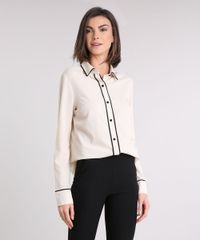 Camisa-Feminina-com-Vivo-Contrastante-Manga-Longa-Bege-Claro-9079187-Bege_Claro_1