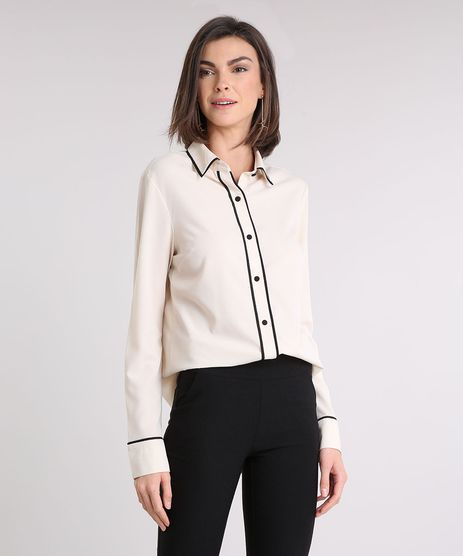 Camisa-Feminina-com-Vivo-Contrastante-Manga-Longa-Bege-Claro-9079187-Bege_Claro_1