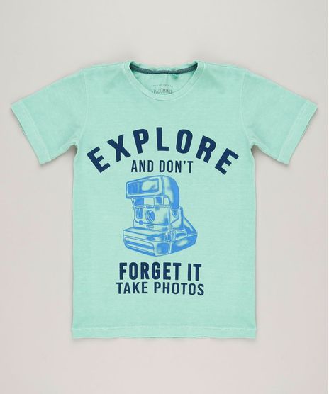 Camiseta-Infantil-Camera-Manga-Curta-Gola-Careca-em-Algodao---Sustentavel-Verde-Claro-9242463-Verde_Claro_1