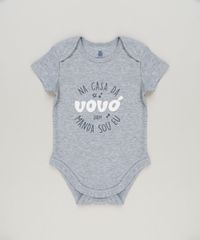 Body-Infantil--Na-Casa-da-Vovo-Quem-Manda-Sou-Eu--Manga-Curta-com-Decote-Redondo-em-Algodao---Sustentavel-Cinza-Mescla-8930663-Cinza_Mescla_1