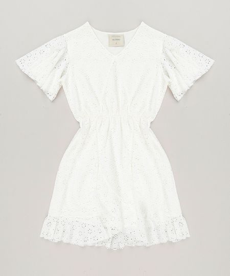 Vestido-Infantil-em-Renda-Manga-Curta-Decote-V-Off-White-9232119-Off_White_1 Vestido-Infantil-em-Renda-Manga-Curta-Decote-V-Off-White-9232119-Off_White_1