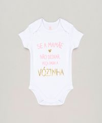 Body-Infantil--Se-a-Mamae-Nao-Deixar-Peca-Para-a-Vozinha--Manga-Curta-com-Decote-Redondo-em-Algodao---Sustentavel-Branco-8930737-Branco_1