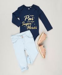 Body-Infantil--Meu-Pai-e-o-Meu-Super-Heroi--Manga-Longa-com-Decote-Redondo-em-Algodao---Sustentavel-Azul-Marinho-8930758-Azul_Marinho_3