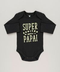 Body-Infantil--Super-Bonitao-Igual-Ao-Papai--Manga-Longa-com-Decote-Redondo-em-Algodao---Sustentavel-Preto-8929856-Preto_1