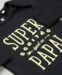 Body-Infantil--Super-Bonitao-Igual-Ao-Papai--Manga-Longa-com-Decote-Redondo-em-Algodao---Sustentavel-Preto-8929856-Preto_4