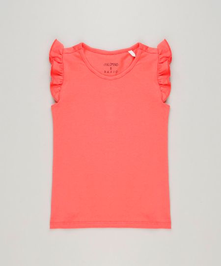 Regata-Infantil-Basica-com-Babados-em-Algodao---Sustentavel--Coral-9241917-Coral_1