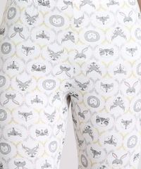 Pijama-Feminino-Estampado-de-Bichos-Manga-Curta-Cinza-Mescla-9219319-Cinza_Mescla_4
